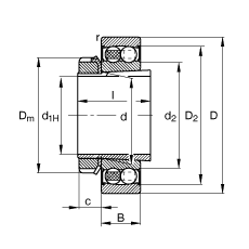 {(dio)S 2208-K-2RS-TVH-C3 + H308, (j) DIN 630  DIN 5415 (bio)(zhn)Ҫߴ, F׺;oɂ(c)ܷ